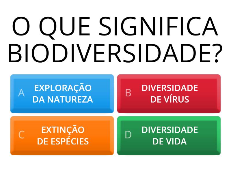 BIODIVERSIDADE E SUSTENTABILIDADE - Quiz