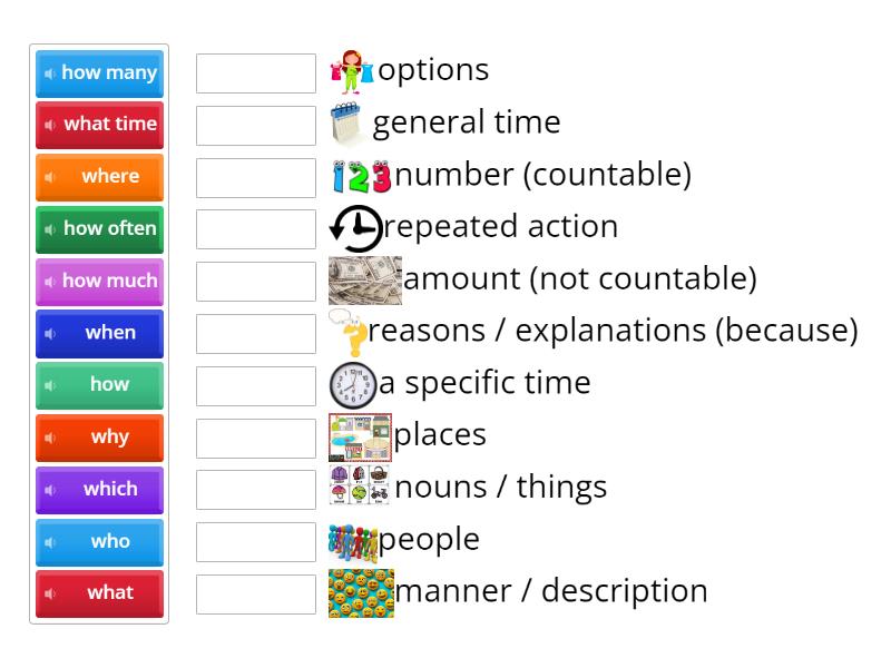 Question words - Match up