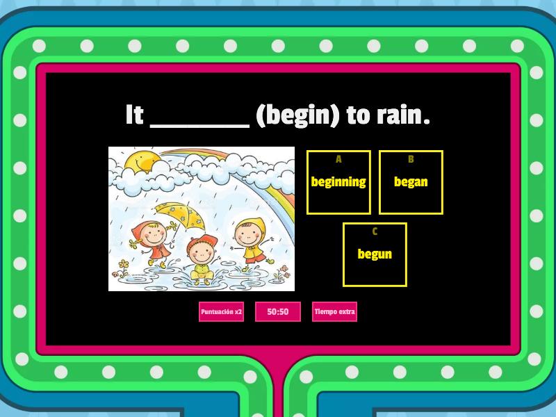 Irregular verbs past simple. - Gameshow quiz
