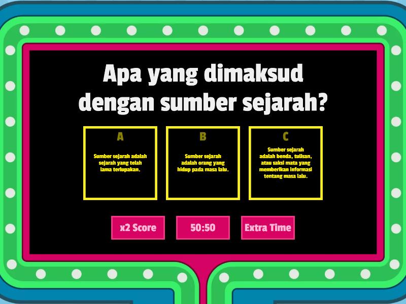 SEJARAH 1 - Gameshow Quiz