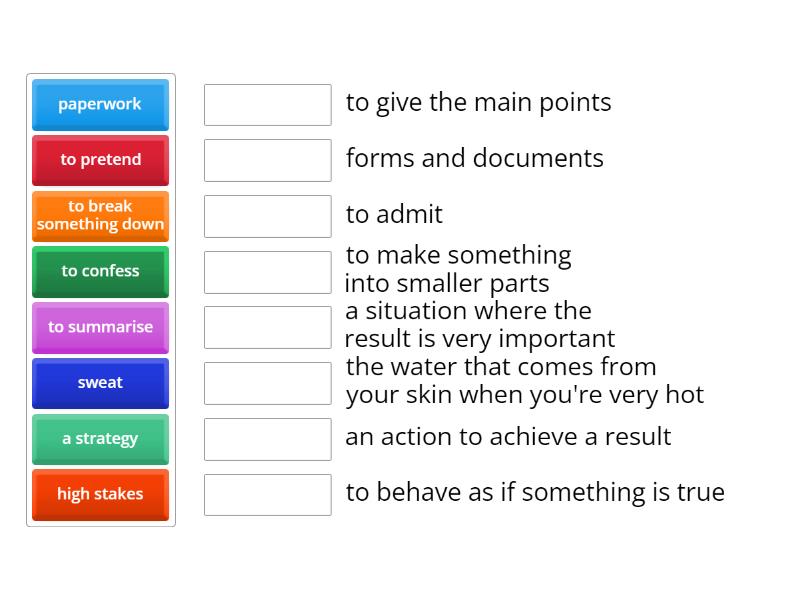 Match the vocabulary (B1 Level) - Match up