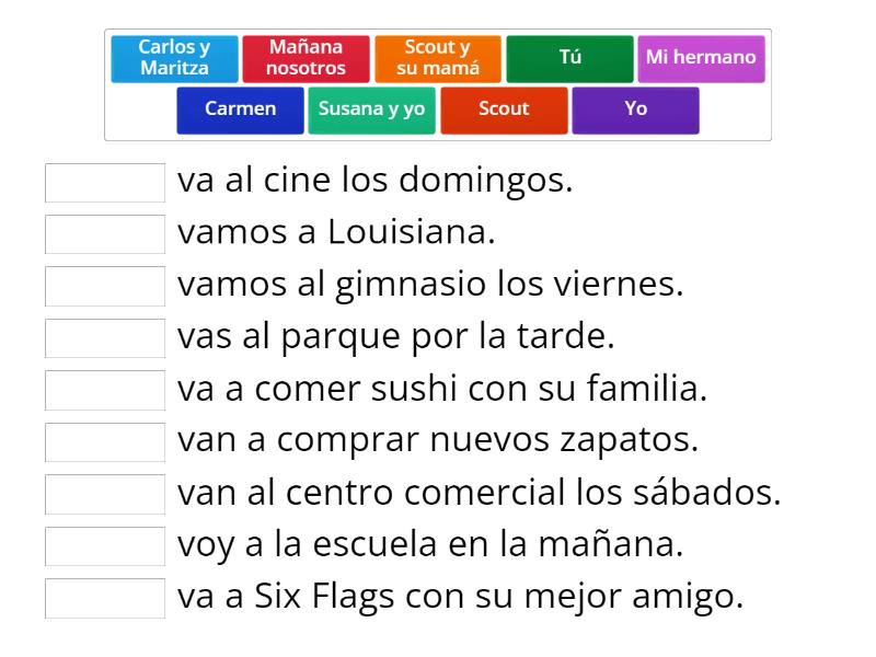 Verbo Ir - Une las parejas