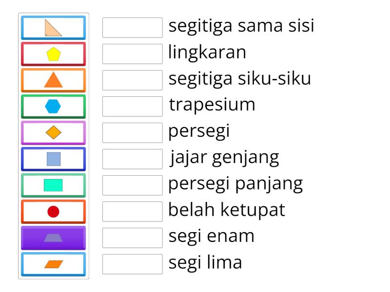 Pasangkan Bentuk Dan Nama Bangun Datar Berikut Match Up 8287