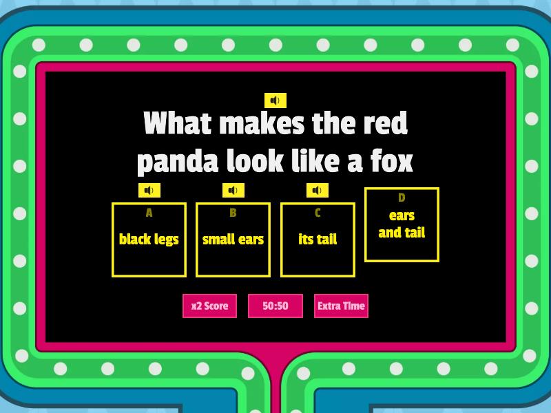 Red panda - Gameshow quiz