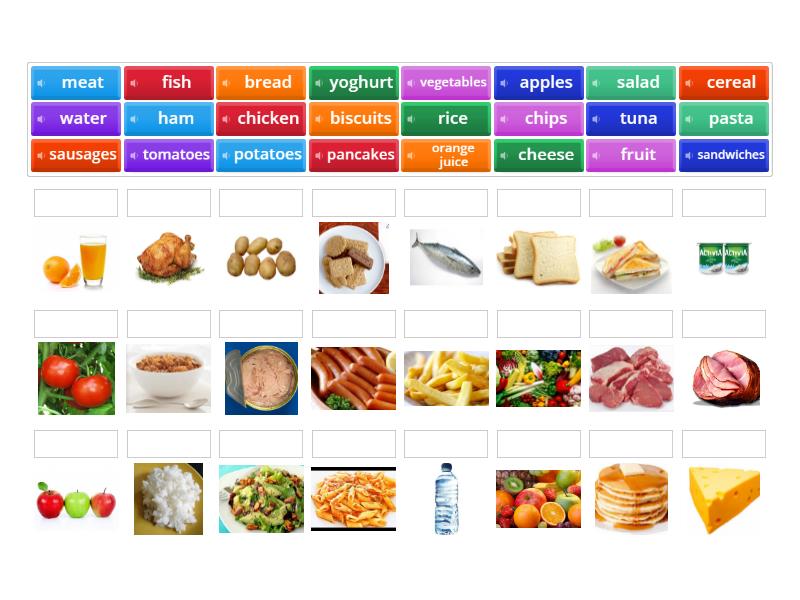 GoGetter 2 Unit 2.1 Food - Match up