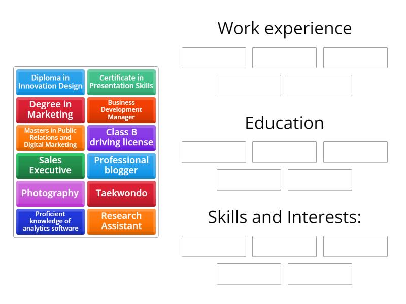 CV Skills - Group sort