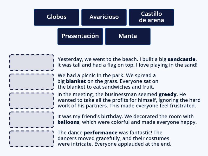 GUESS THE MEANING OF THE WORDS! Match up