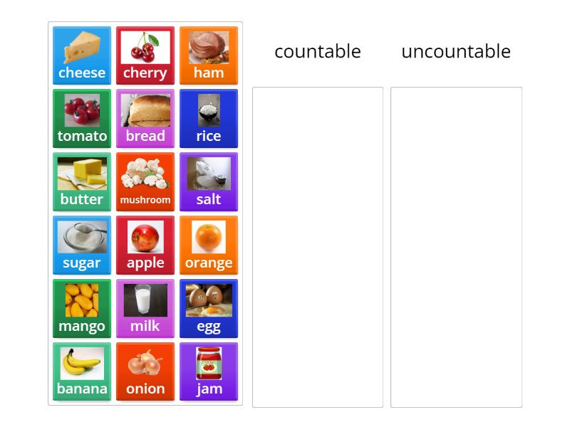 Countable & uncountable(food and drinks) - Group sort