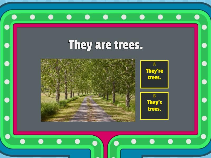 Verb to be (short form) - Gameshow quiz