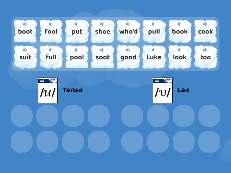 Tense - Lax vowel sound - Group sort