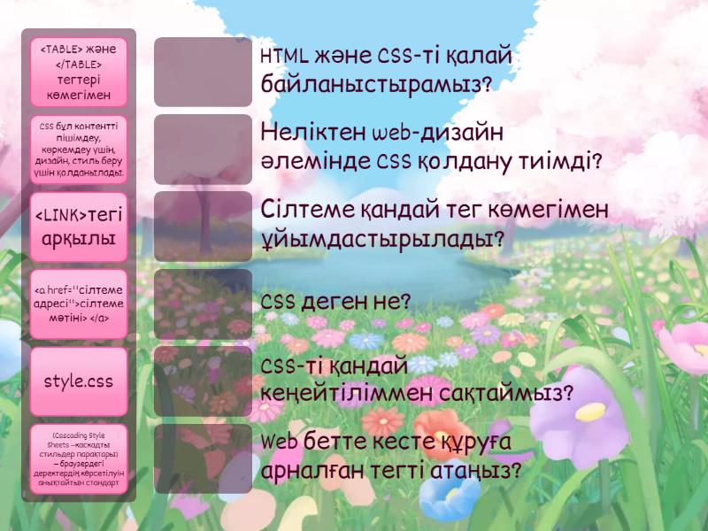 HTML және CSS - Сопоставить
