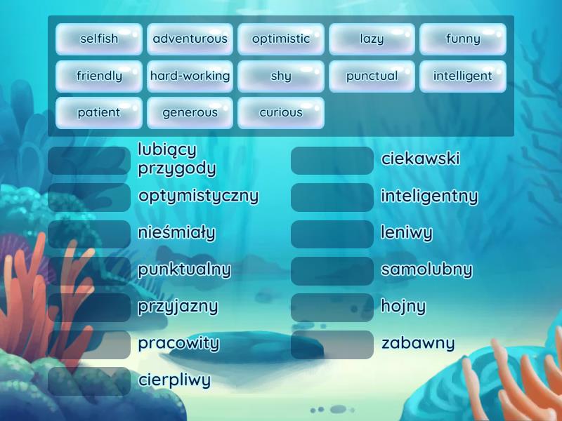 Personality adjectives - Match up