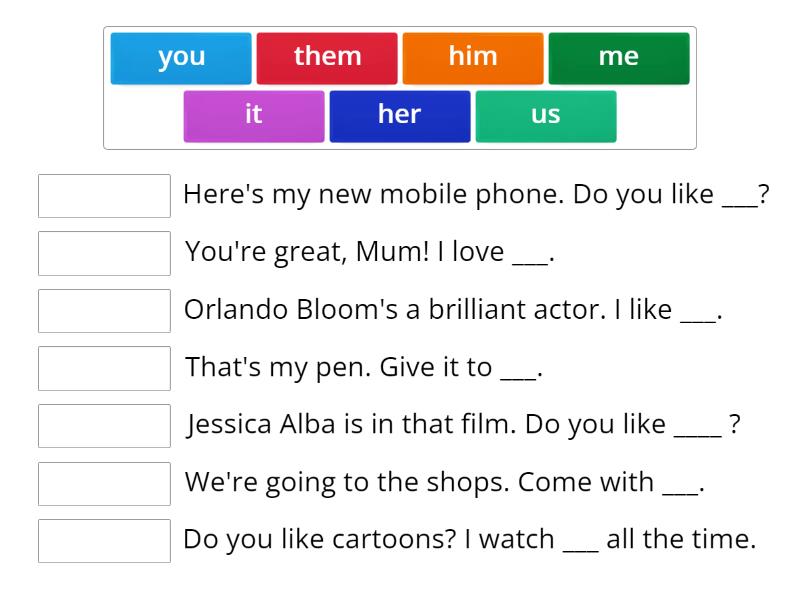 Object pronouns - Match up
