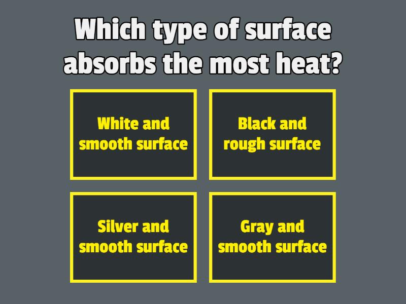 Relationship between Types of Surface of Object and Heat Absorption and ...