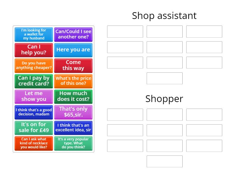 Shopping - Group sort