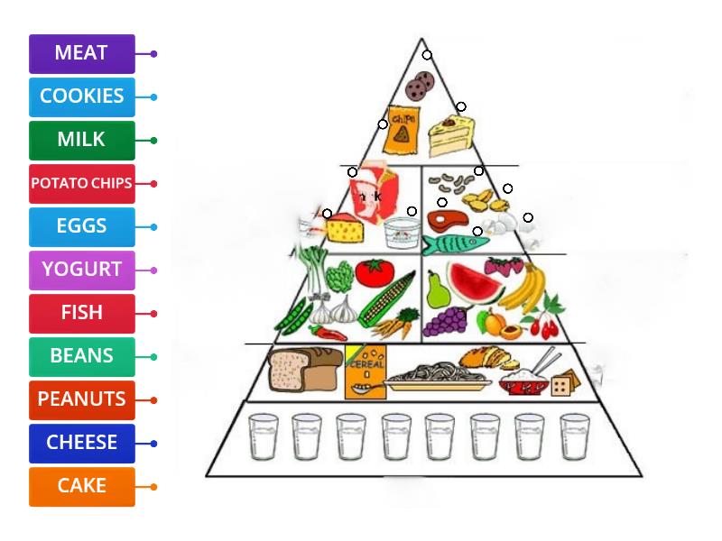 Food Pyramid For Teenagers Part 1 - Labelled Diagram