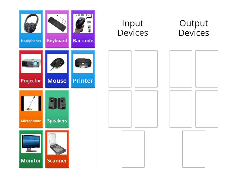 Input and Output Devices - Grade 6 (By Chamali Herath) - Ordenar por grupo