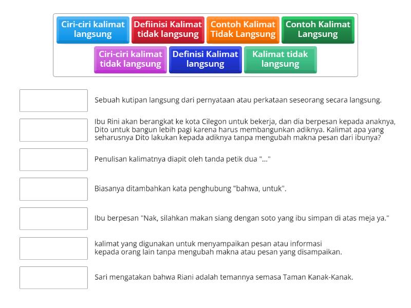 Kalimat Langsung Dan Kalimat Tidak Langsung Match Up