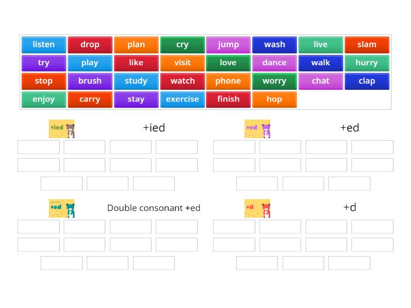 Past simple - regular verbs - Group sort