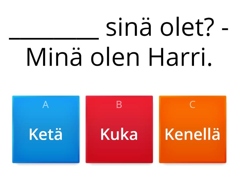 Kertaa Kysymyssanat - Quiz