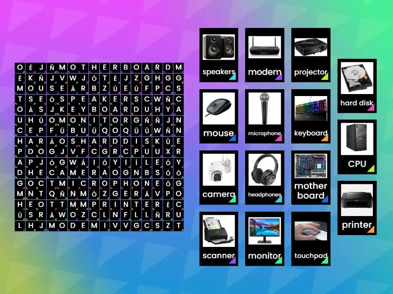 Output and Input devices - Wordsearch