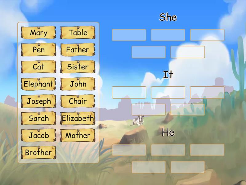 Pronouns He, She, It - Group sort