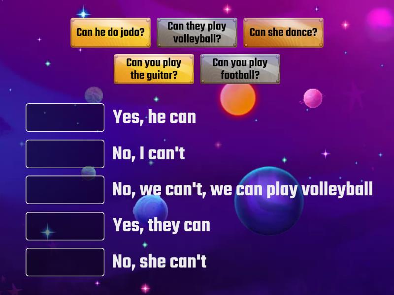 CAN Questions and Answers with pronouns - Match up