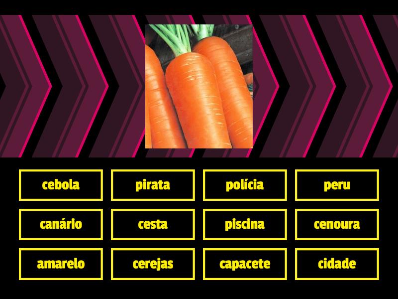 28 palavras: palavras até cenoura - Find the match