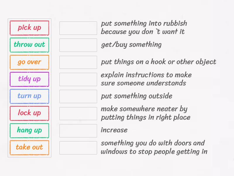 Speak Out B1+ Unit 1C phrasal verbs: housework - Match up