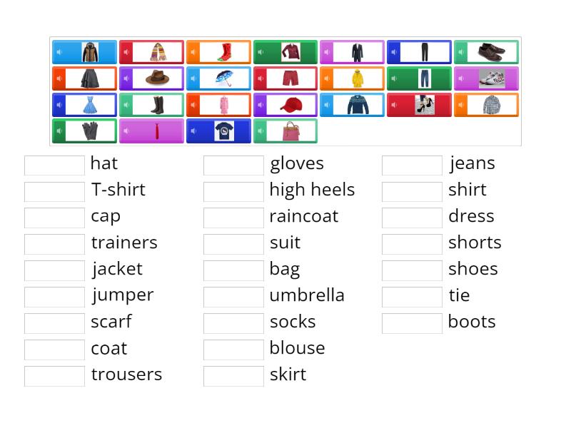 Spotlight 5 Unit 7b Clothes with audio - Match up