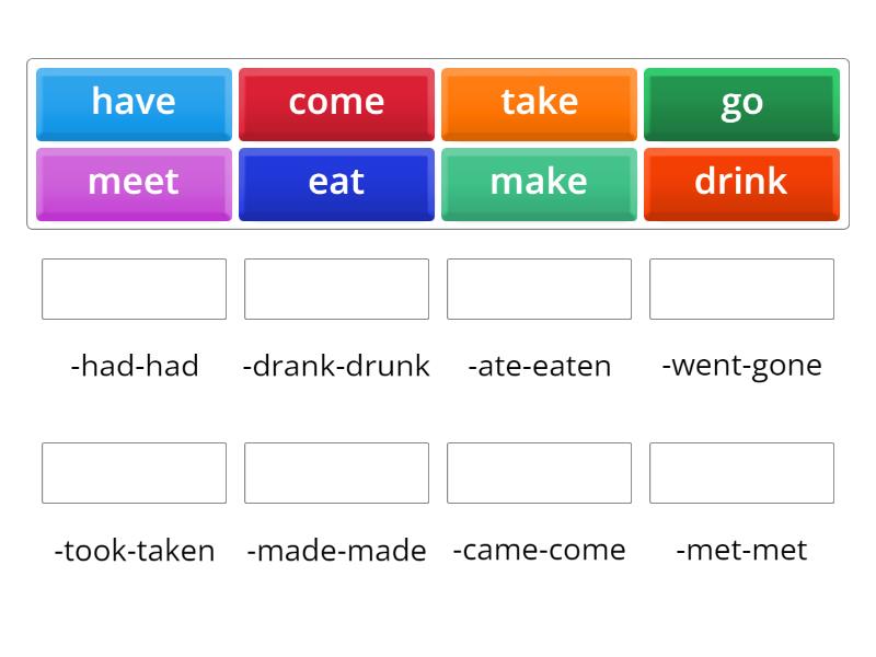 irregular verbs part 1 - Match up