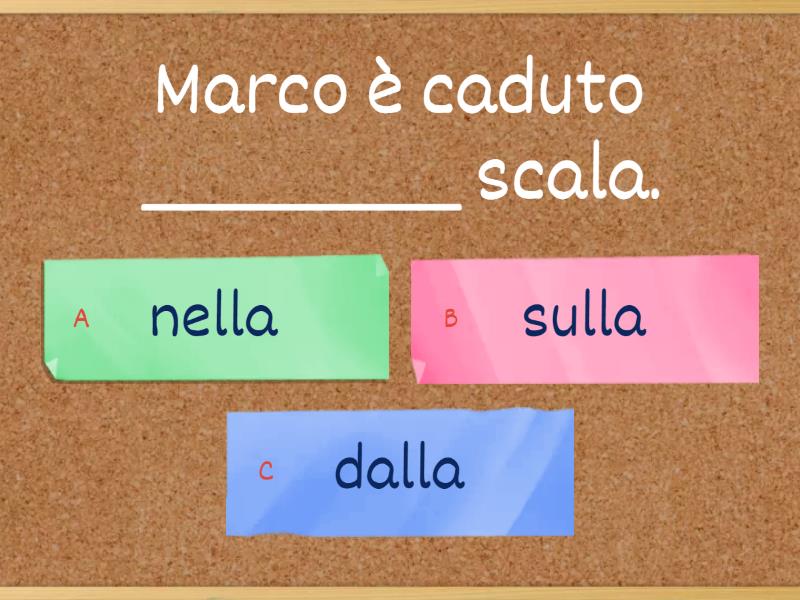 PREPOSIZIONI ARTICOLATE - Quiz