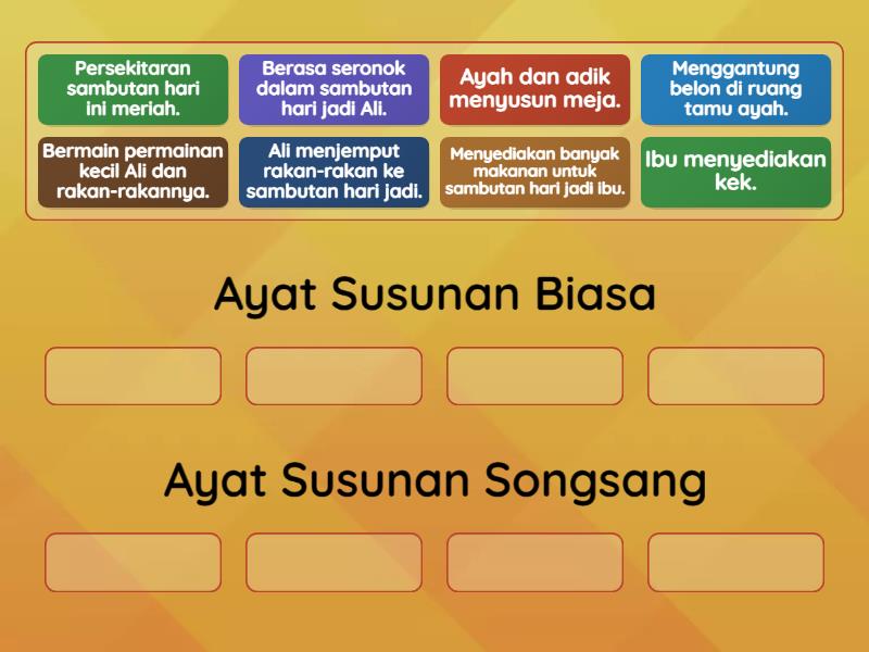 Ayat Susunan Biasa Dan Ayat Susunan Songsang Tahun 4 Group Sort 6767