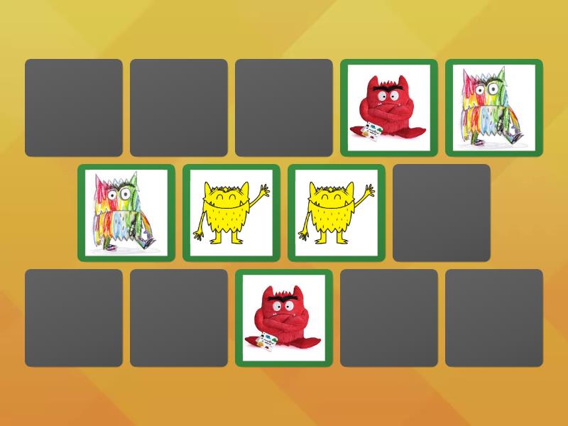 The color monster feelings Memory - Matching pairs