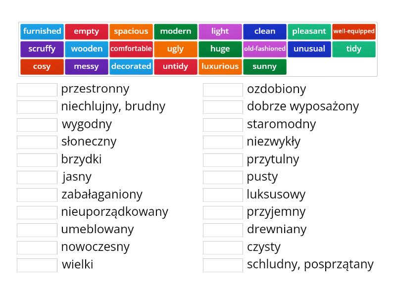 Unit 2-3 - Miejsce Zamieszkania - Przymiotniki Określające Budynki I ...