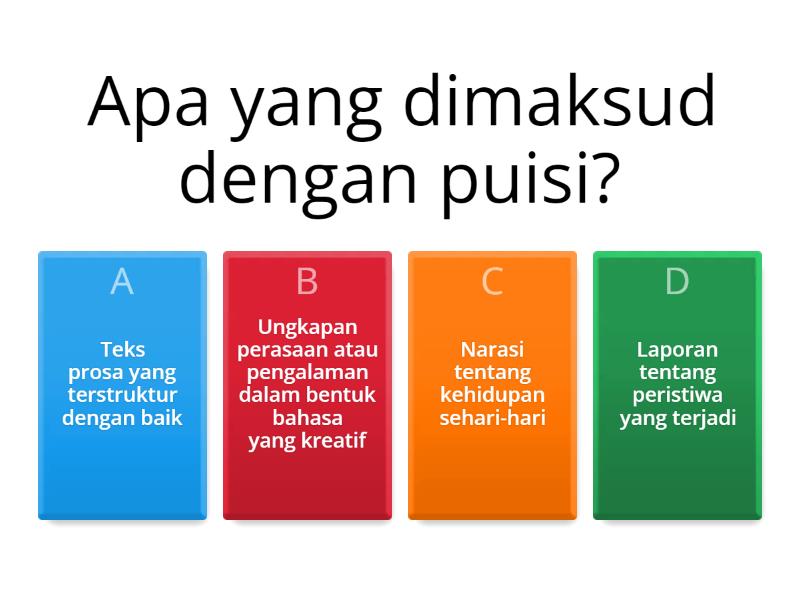 Soal Bahasa Indonesia Materi Puisi - Cuestionario