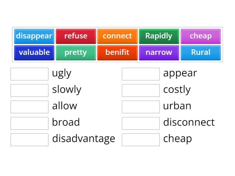 Antonyms Match up