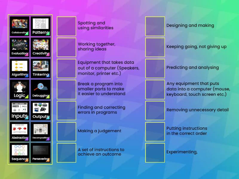 Computational Thinking Vocabulary - Match up