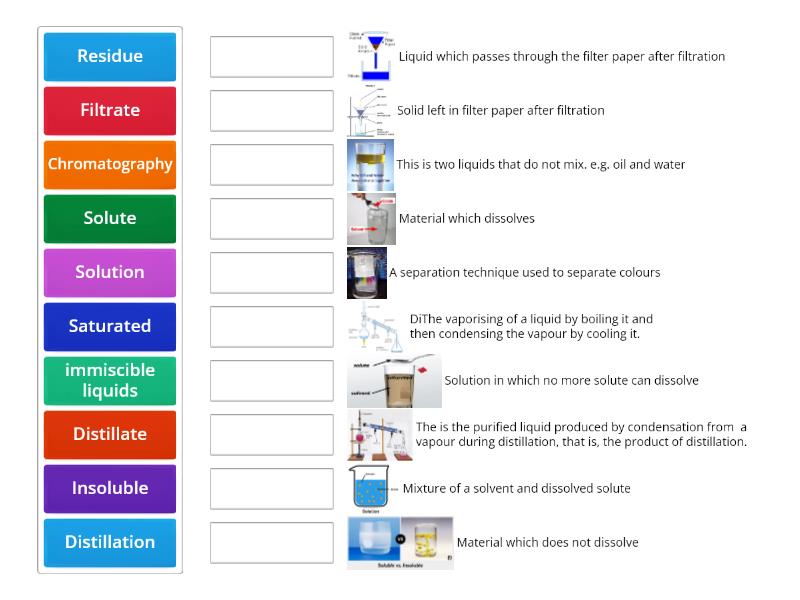 Separating Mixtures - Match up