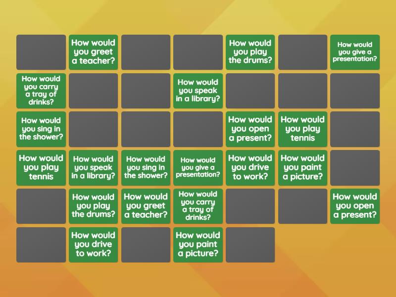 How would you - Matching pairs