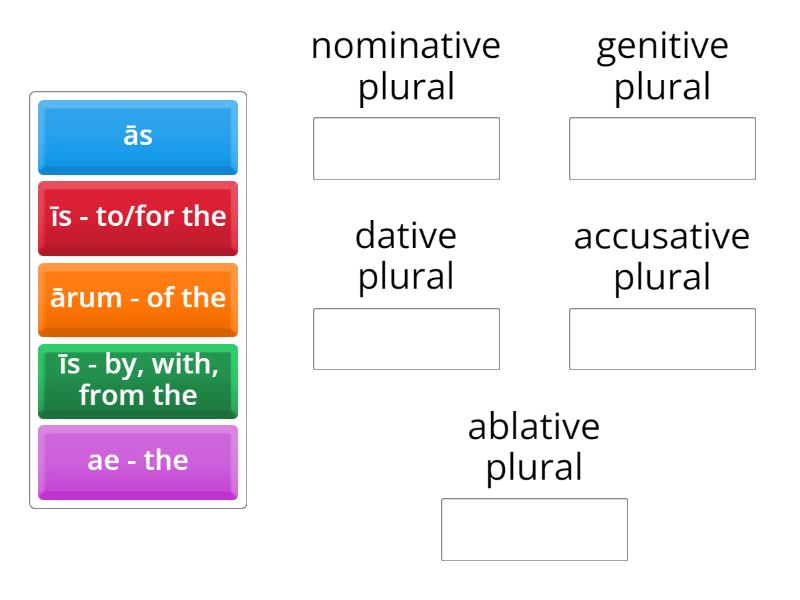 Latin 1st Declension Plural Noun Endings, Cases, And Translation ...