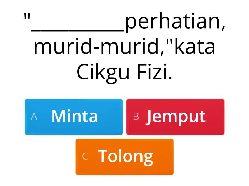 Kata Perintah Tahun 3 - Quiz