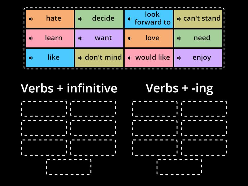 Go Getter (4) 6.3 Verbs followed by infinitive or -ing - Group sort
