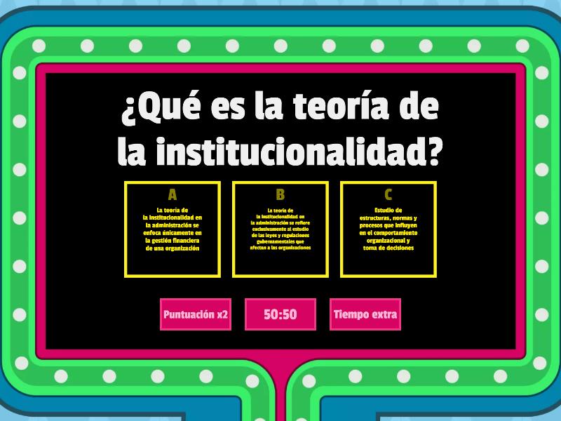 Teoria de la institucionalidad - Gameshow quiz