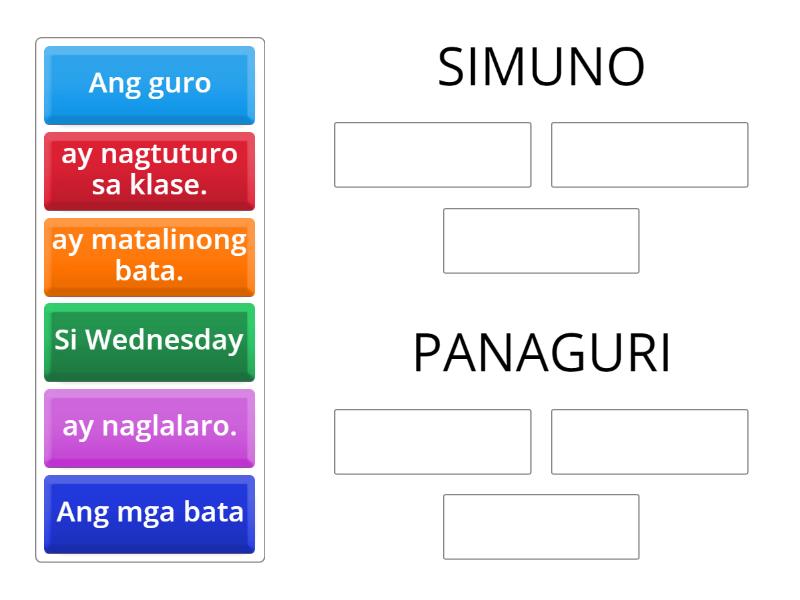 Simuno at Panag-uri - Group sort