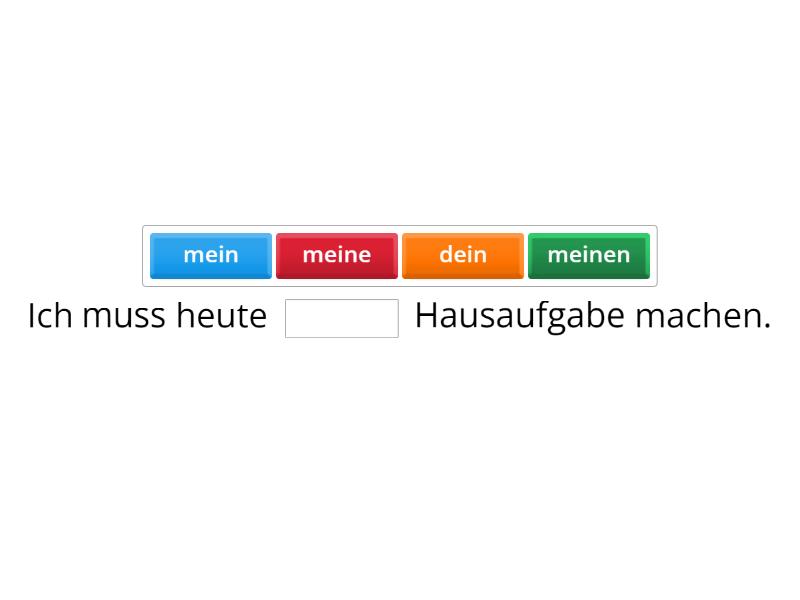 Possessivartikel Im Nominativ Und Akkusativ Complete The Sentence