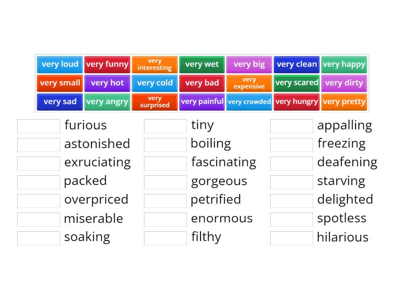 Extreme Adjectives - Match up