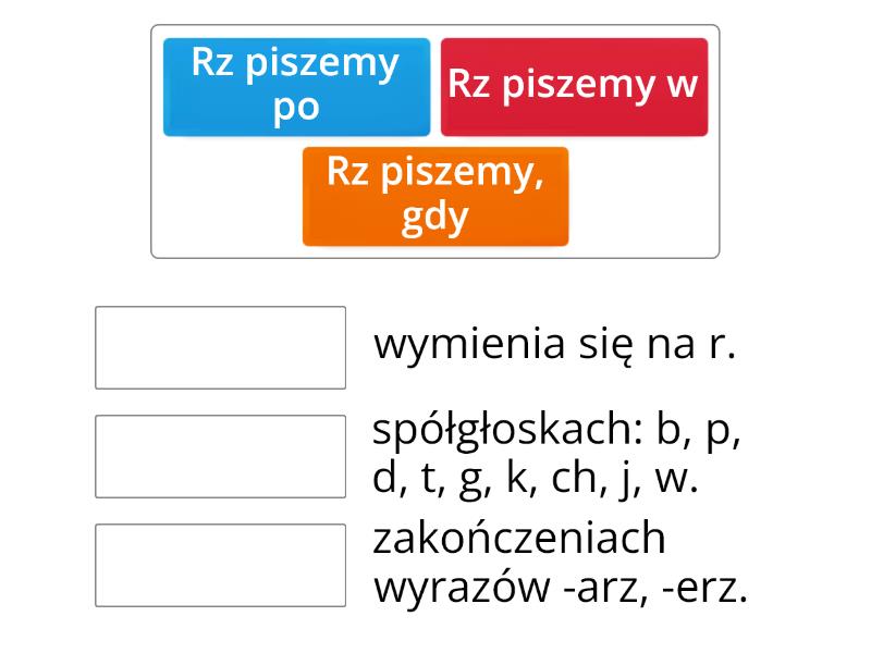 Rz piszemy ... - Match up