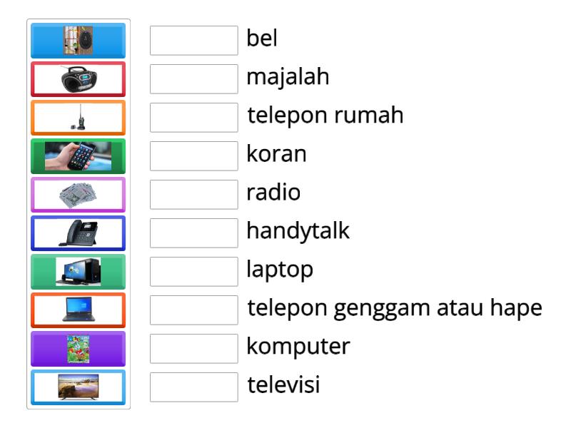 Jodohkanlah Gambar Dan Alat Komunikasi Berikut! - Match Up