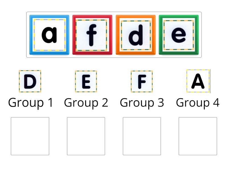 FH1. My alphabet (d-e-f). Match big and small letters - Group sort